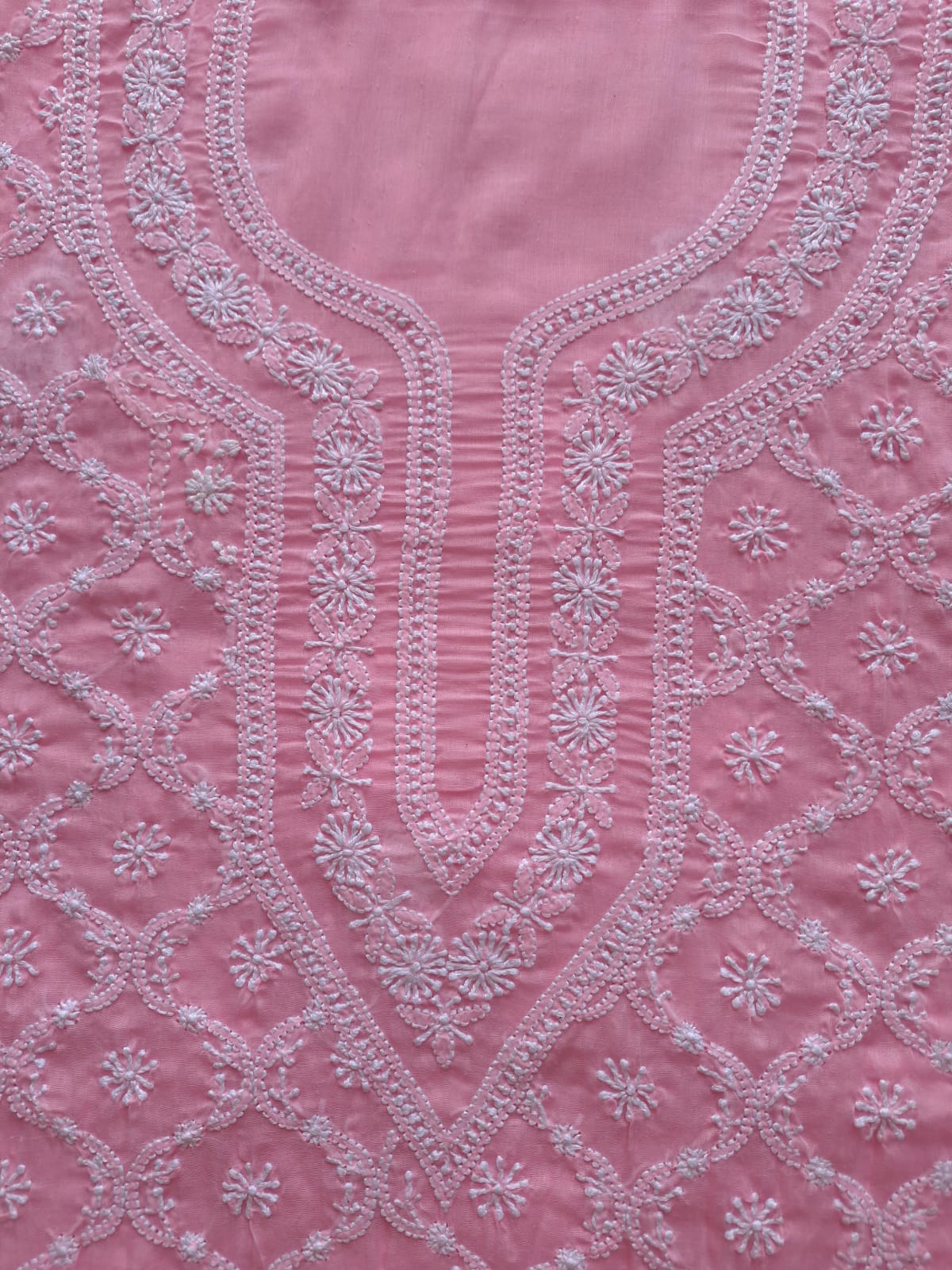 Cotton full suit with Jaalwork Chikankari and cotton dupatta