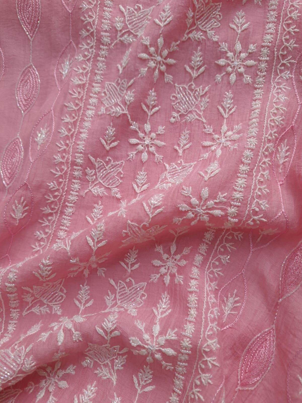 Baby Pink Mul chanderi Semistitched Kurta and dupatta set with add on