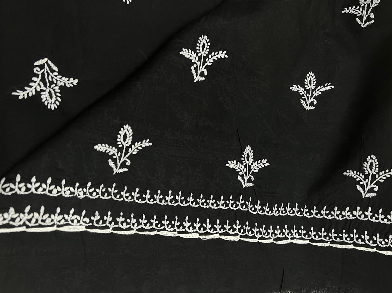 Black and White Hand embroidered set with add on