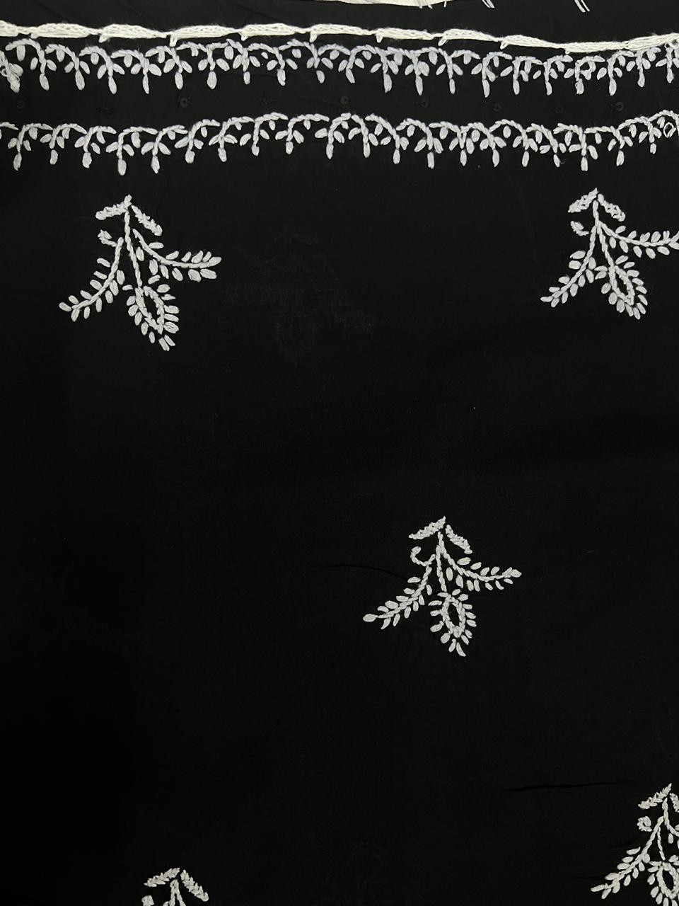 Black and White Hand embroidered set with add on