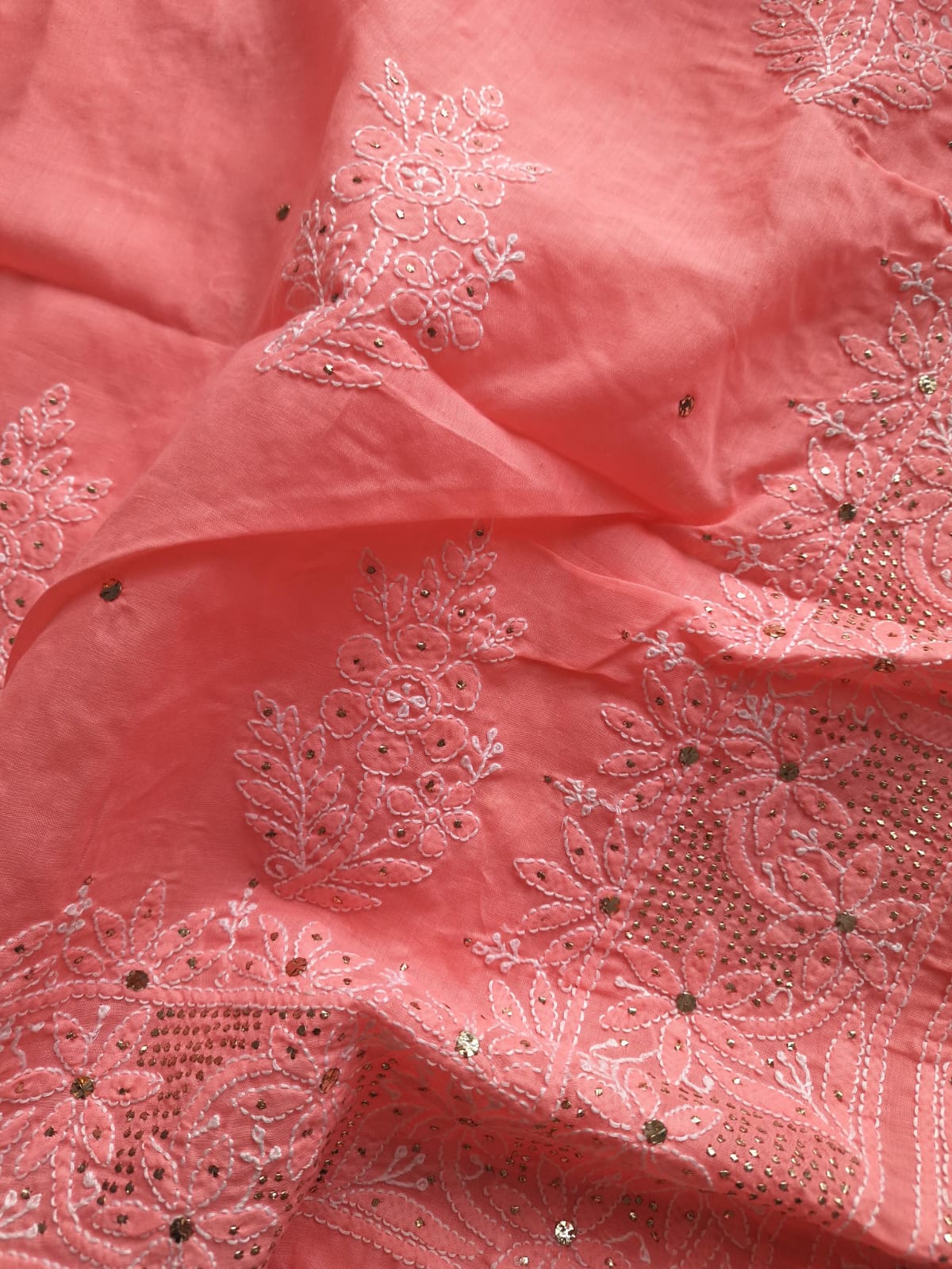Coral Pink Kurta with Heavy Mukaish