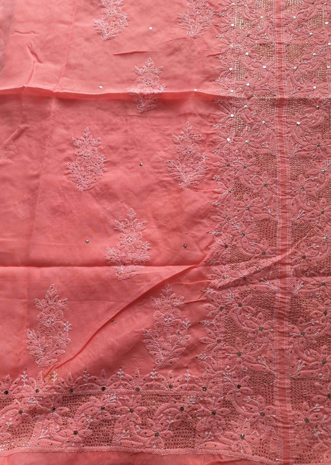 Coral Pink Kurta with Heavy Mukaish