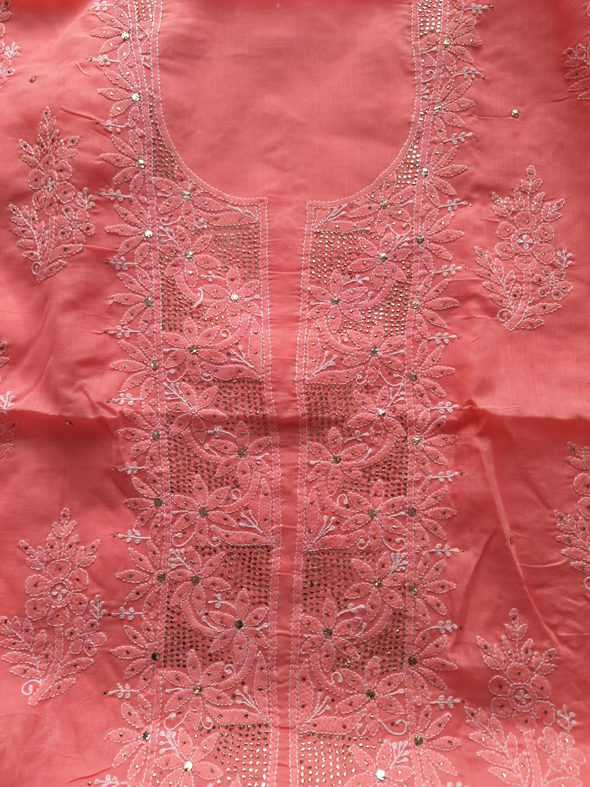 Coral Pink Kurta with Heavy Mukaish