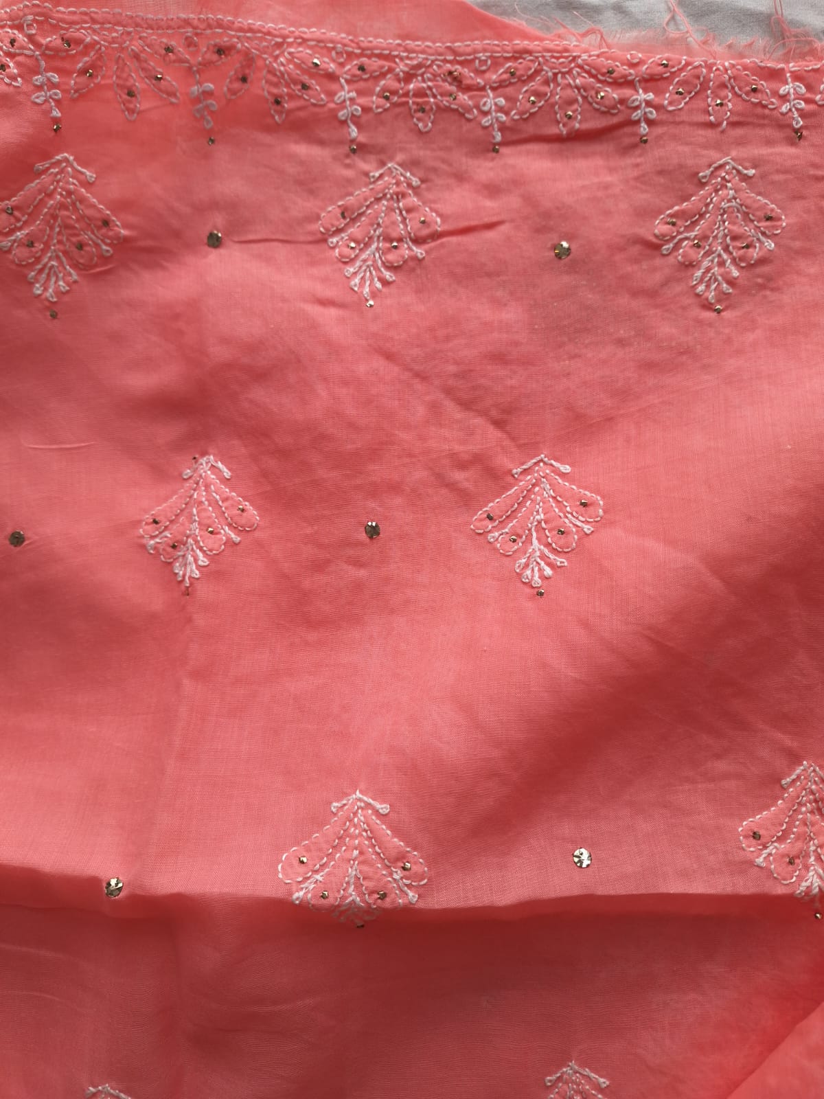 Coral Pink Kurta with Heavy Mukaish