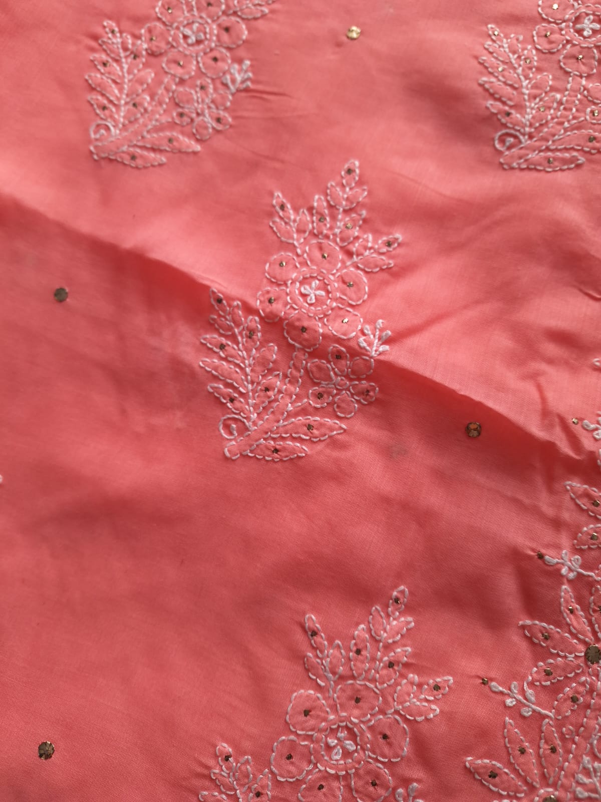 Coral Pink Kurta with Heavy Mukaish