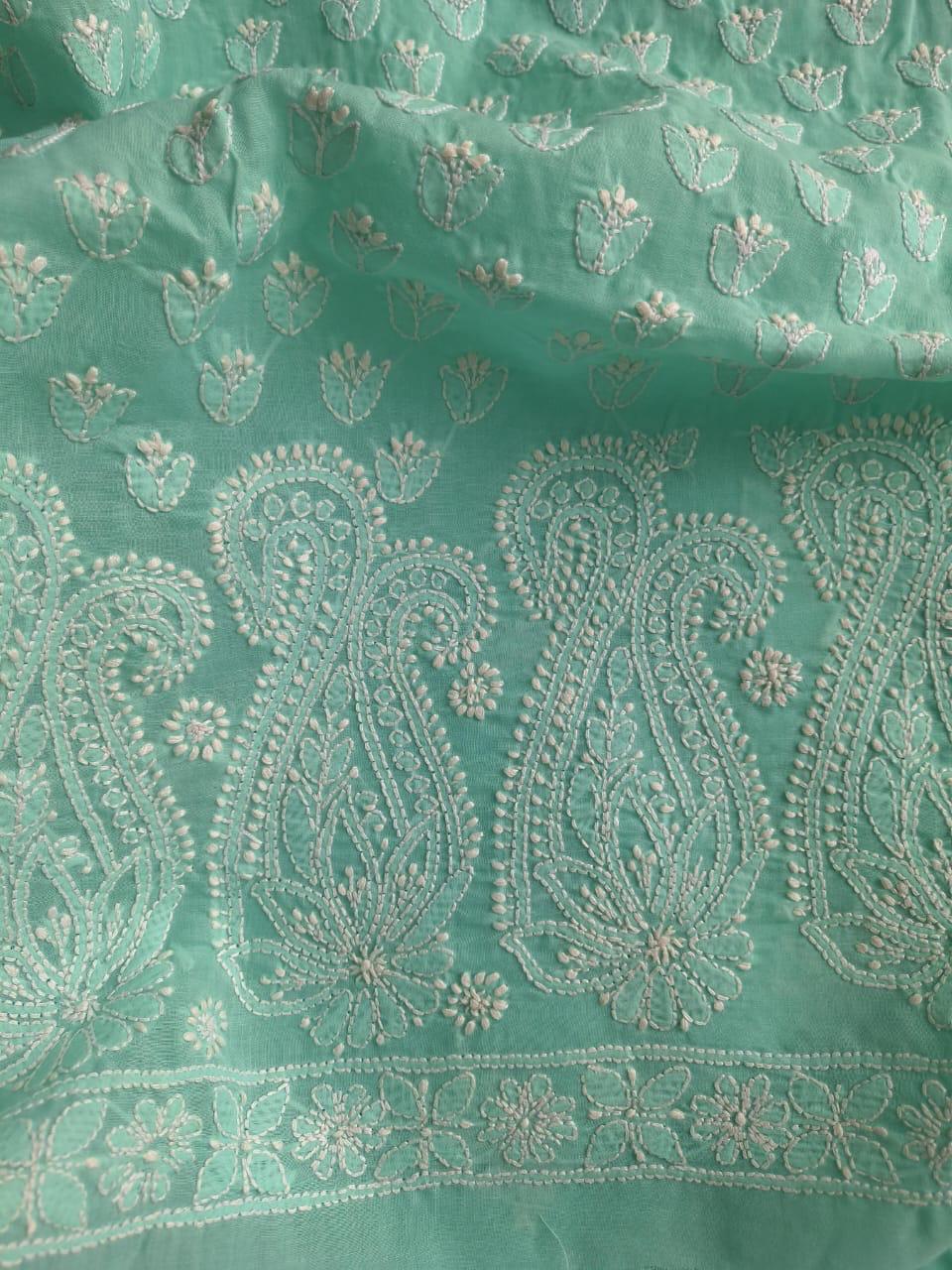Sea Green Cotton Chikankari Full Set