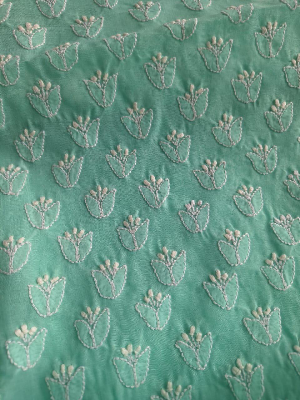 Sea Green Cotton Chikankari Full Set
