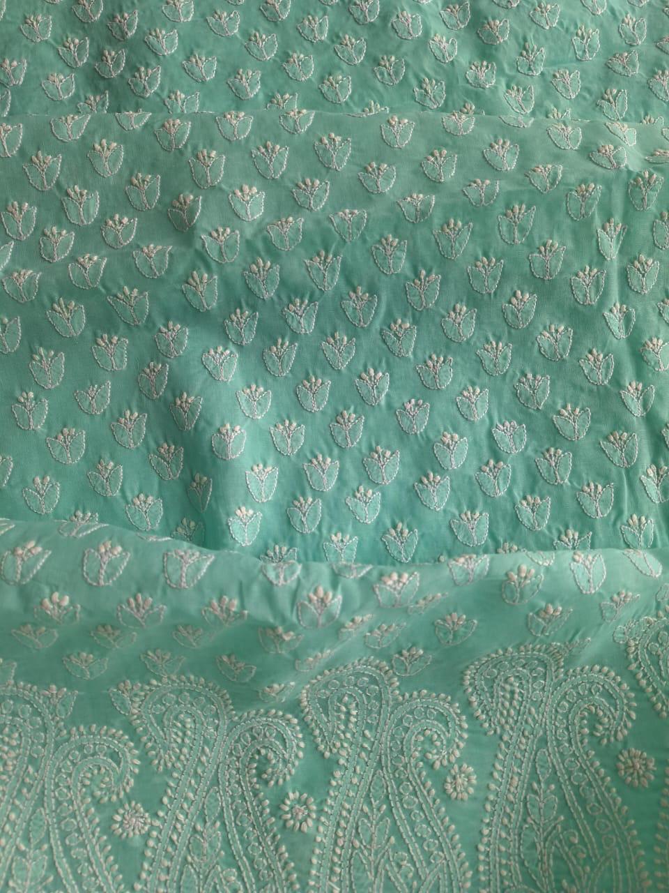 Sea Green Cotton Chikankari Full Set