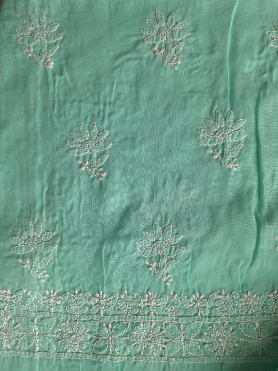 Sea Green Cotton Chikankari Full Set