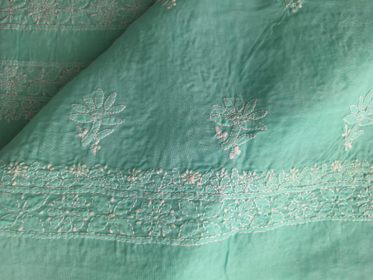 Sea Green Cotton Chikankari Full Set