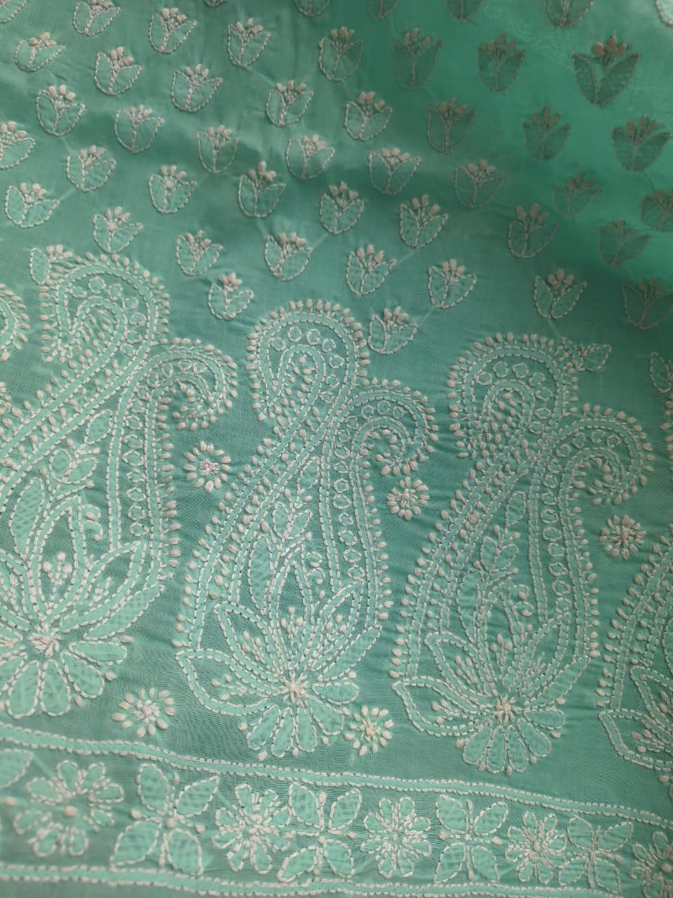 Sea Green Cotton Chikankari Full Set