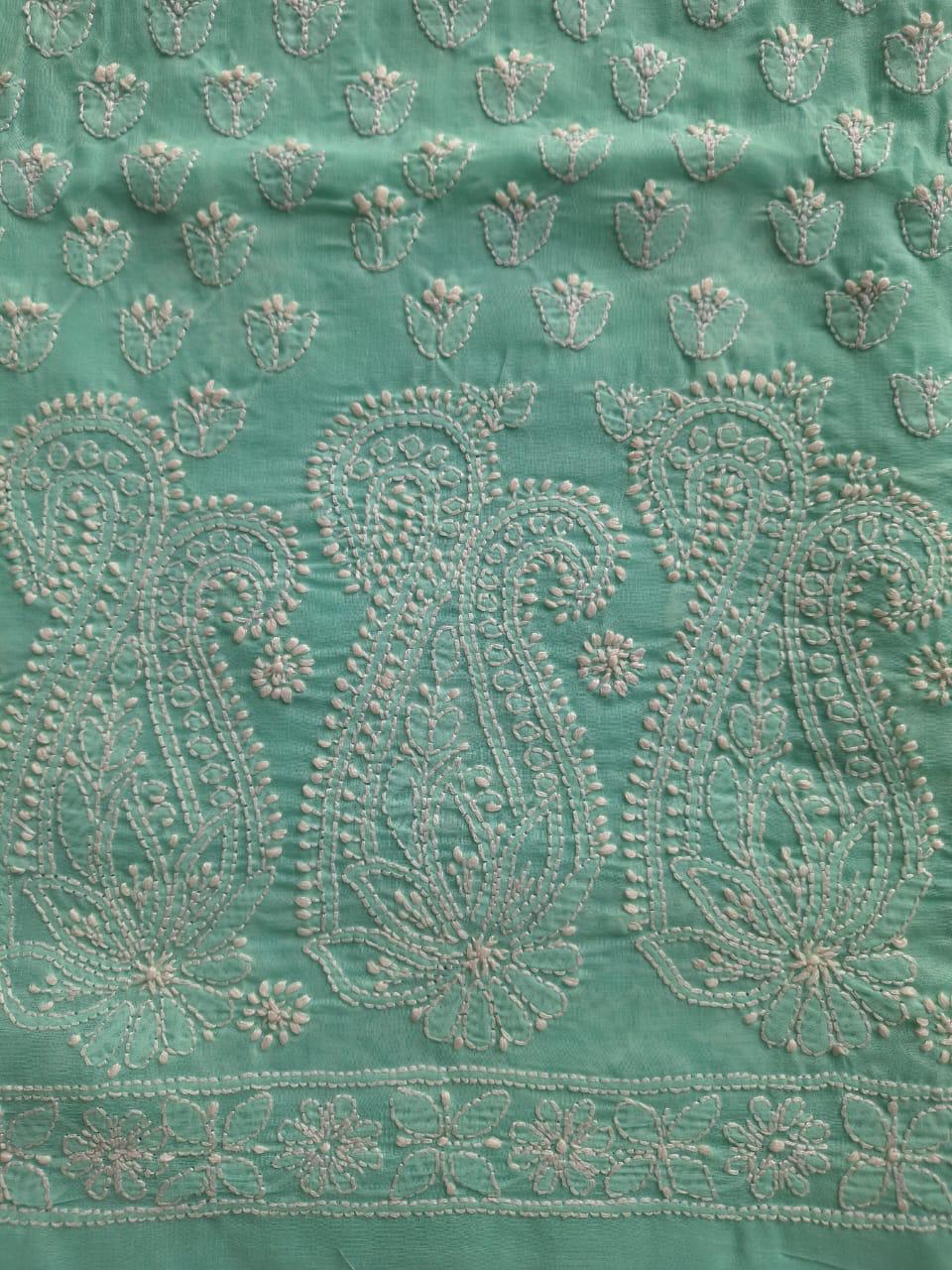 Sea Green Cotton Chikankari Full Set
