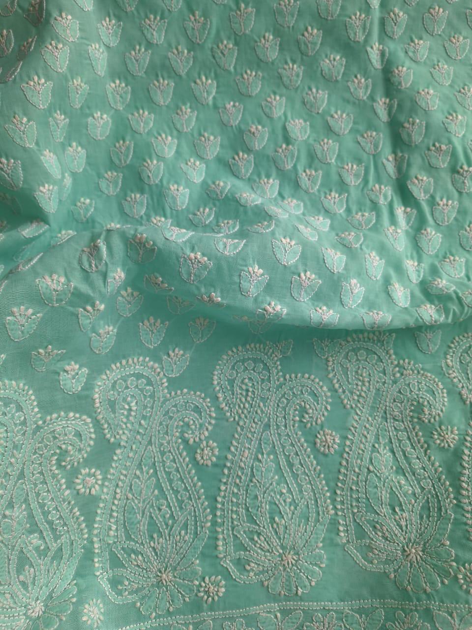 Sea Green Cotton Chikankari Full Set