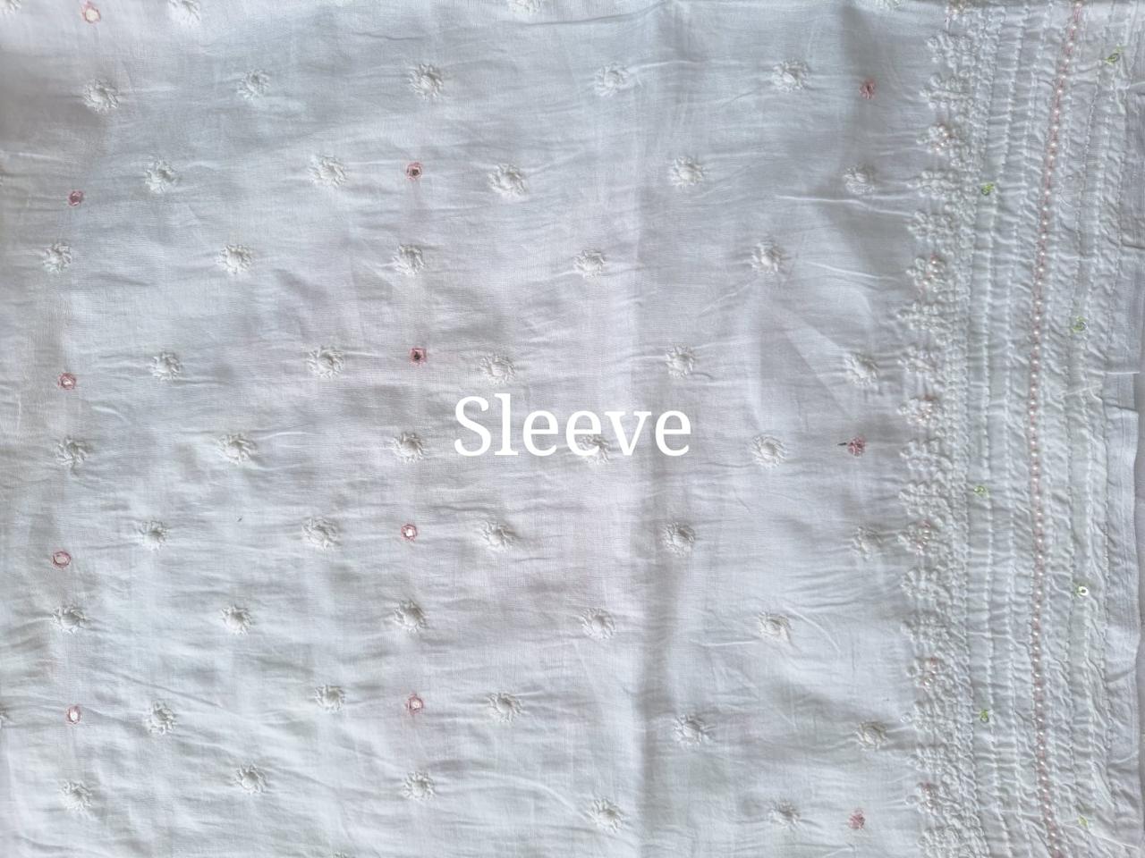 White Mul cotton Kurta with chikankari and pearl work