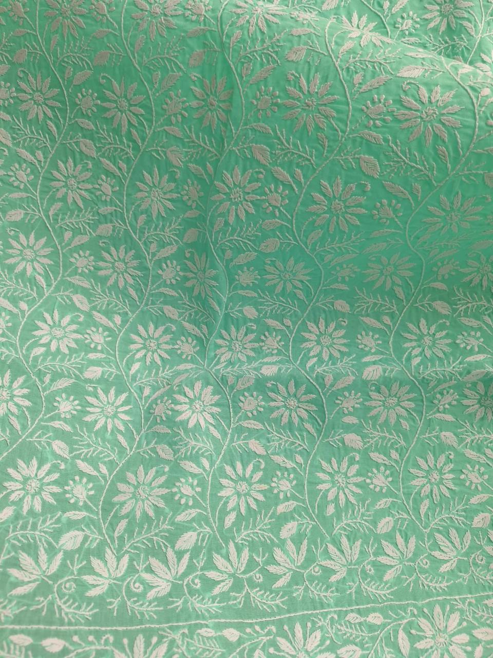 Sea Green Fine handwork chikan Kurta
