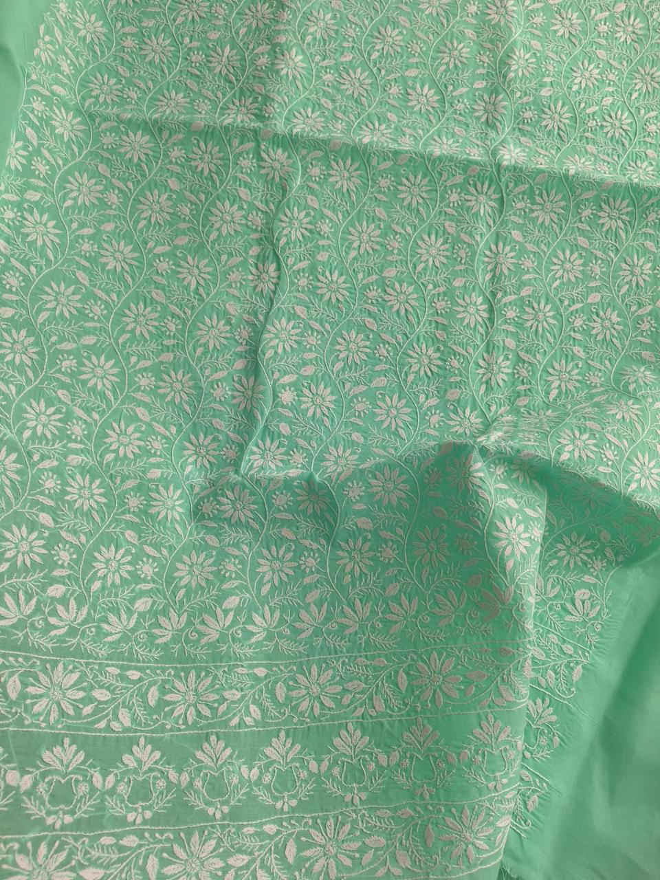 Sea Green Fine handwork chikan Kurta