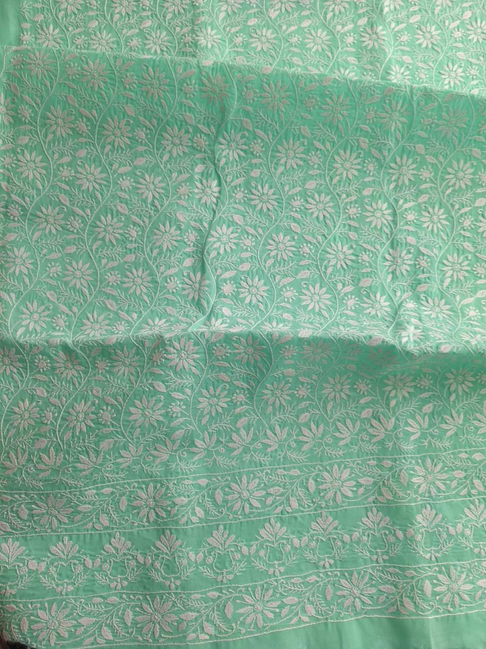 Sea Green Fine handwork chikan Kurta