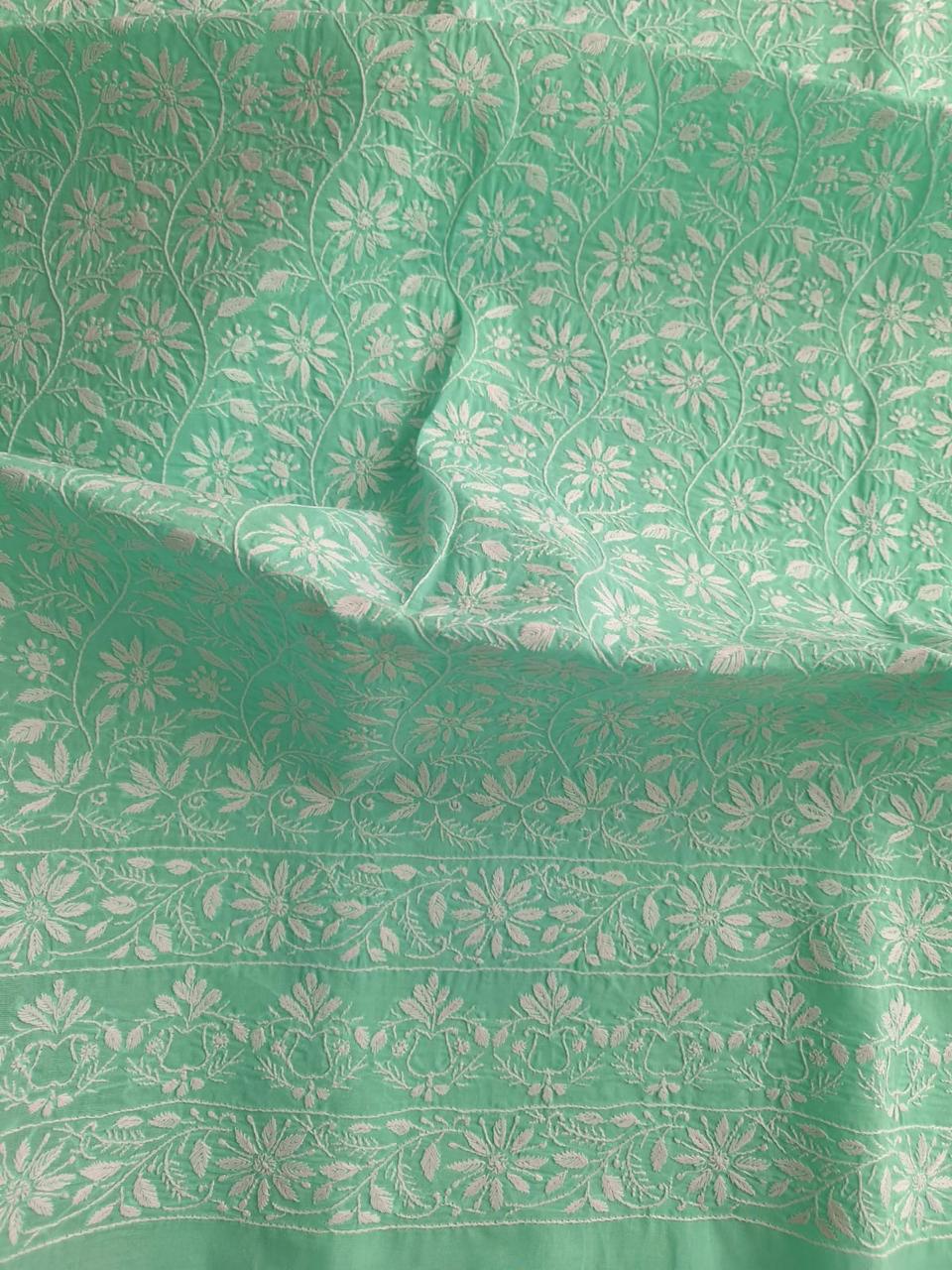 Sea Green Fine handwork chikan Kurta