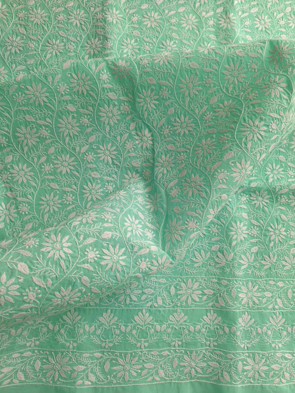 Sea Green Fine handwork chikan Kurta