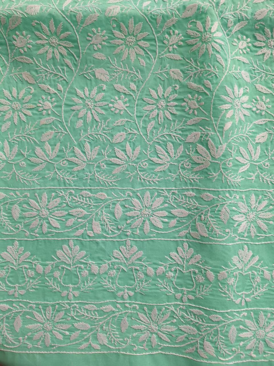 Sea Green Fine handwork chikan Kurta