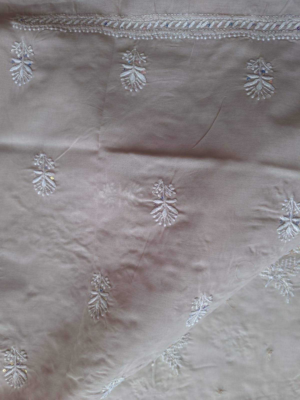 Beige Parsi Neckline Embroidered Kurta