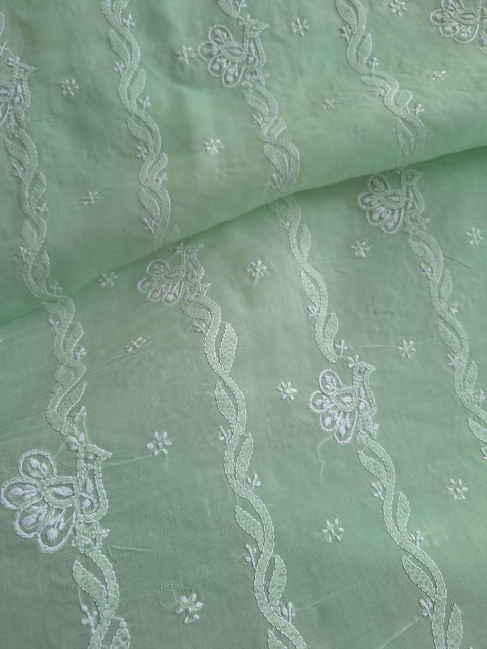 Sage Green Cotton kurta with embroidered Motifs