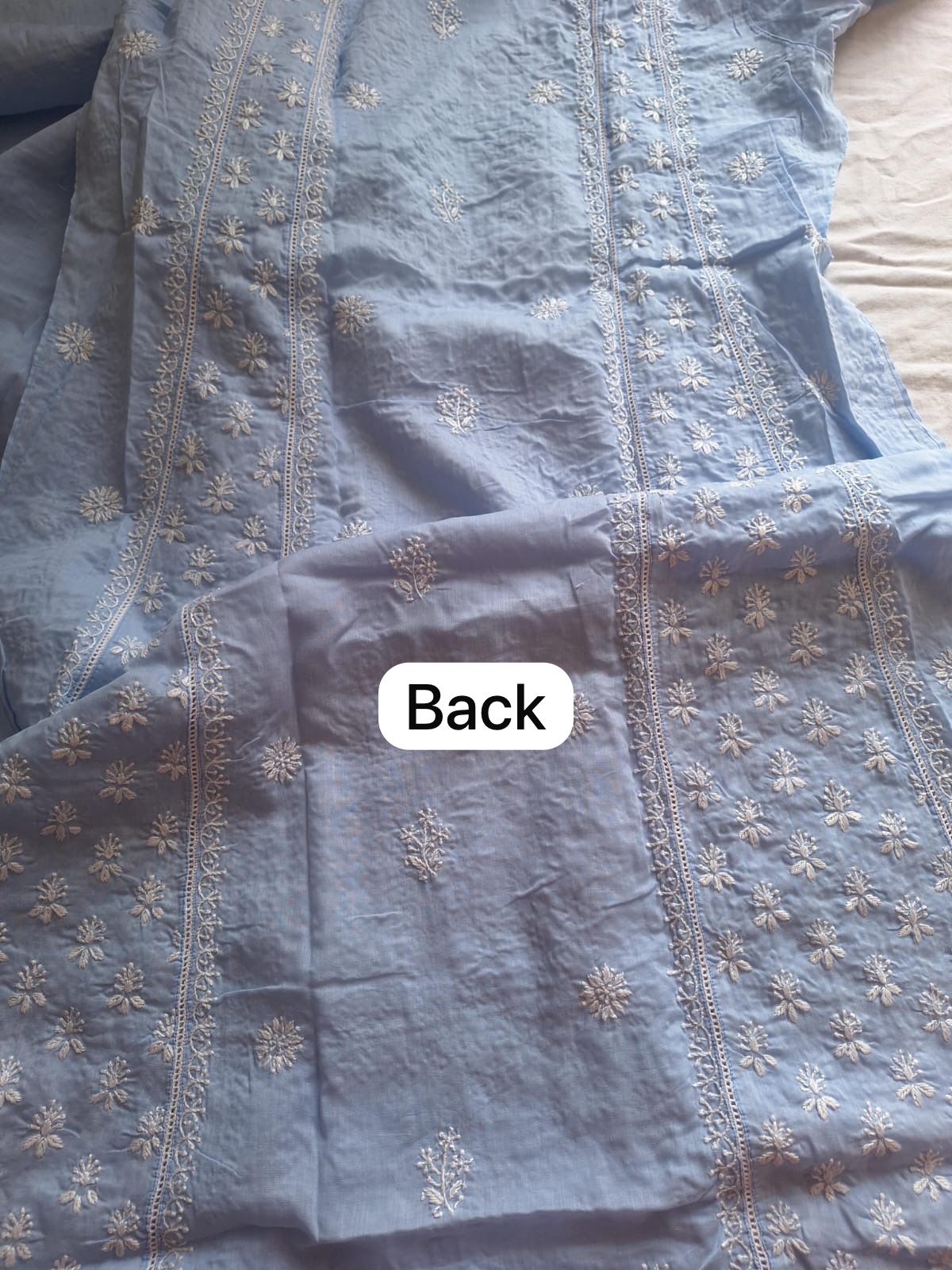 Mul Cotton A line Semi stitched Kurta and Dupatta set