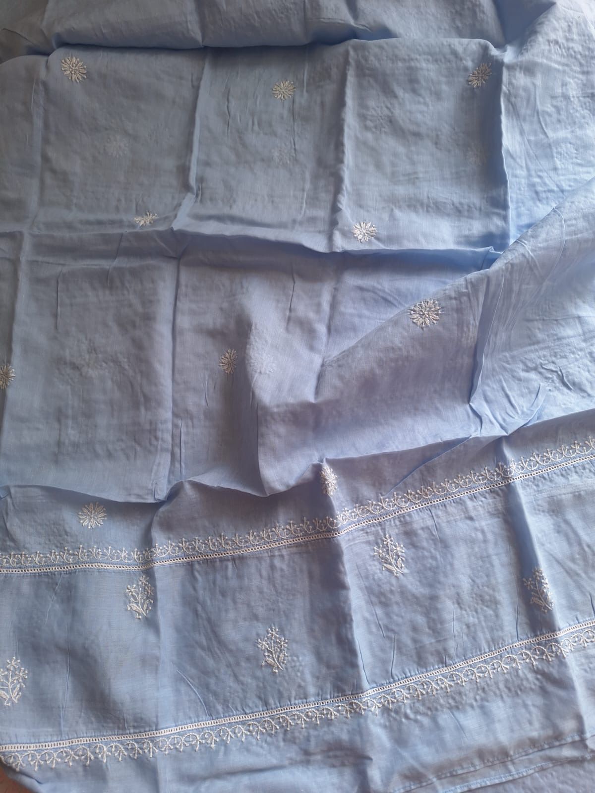 Mul Cotton A line Semi stitched Kurta and Dupatta set