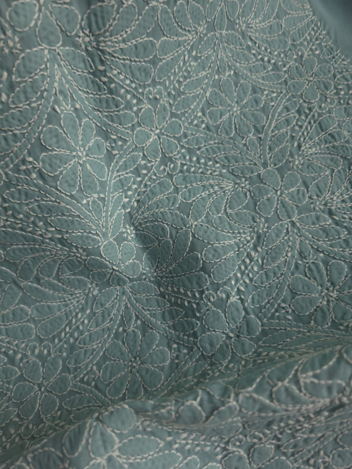 Cotton Full set in Grey with hand Embroidery