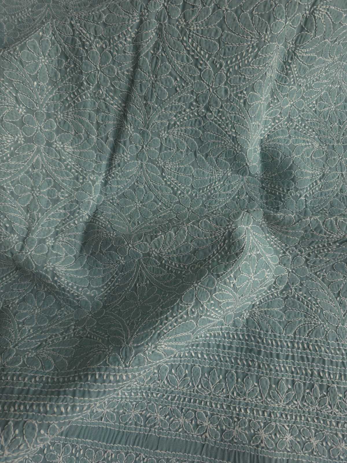 Cotton Full set in Grey with hand Embroidery