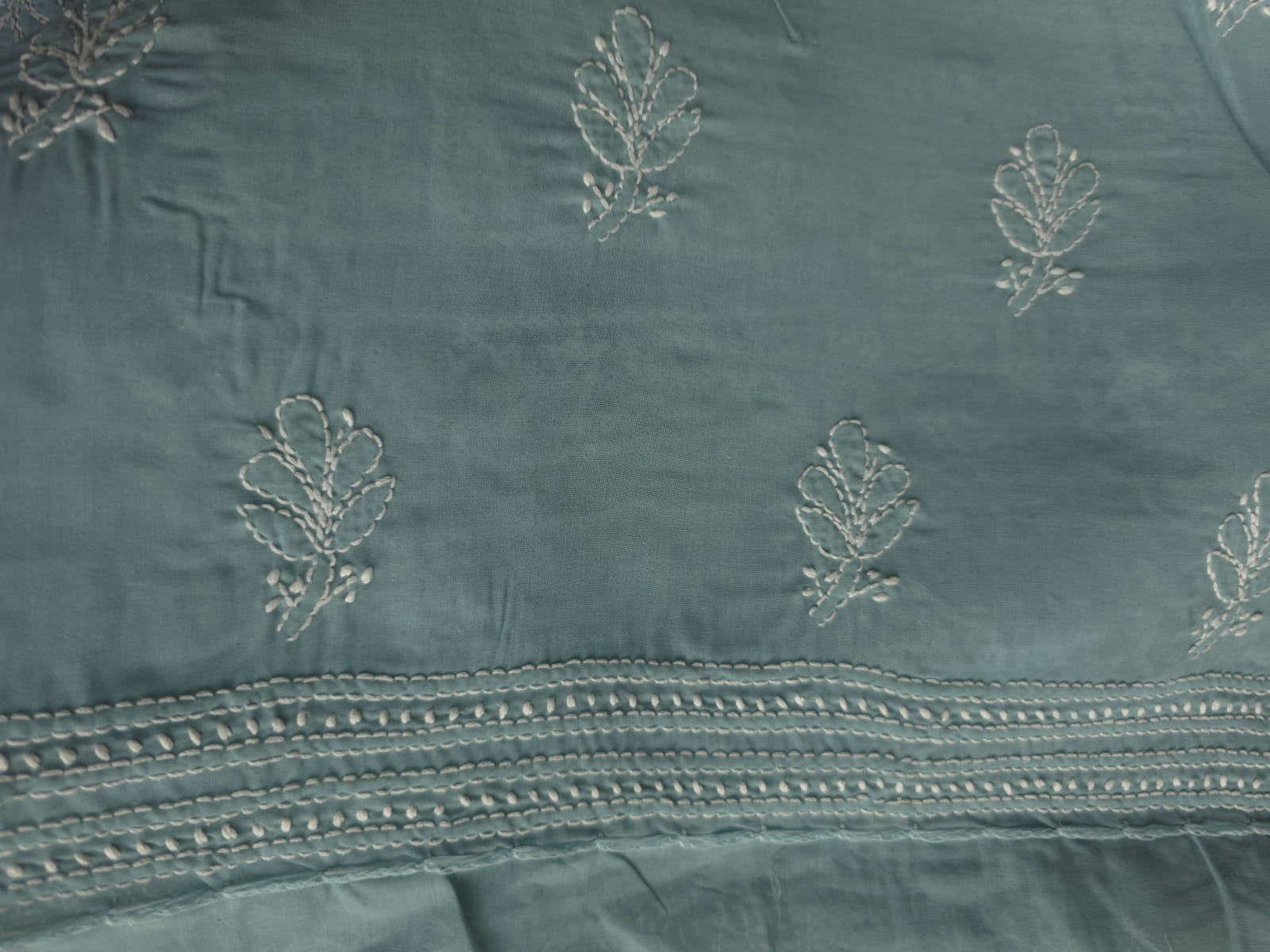 Cotton Full set in Grey with hand Embroidery