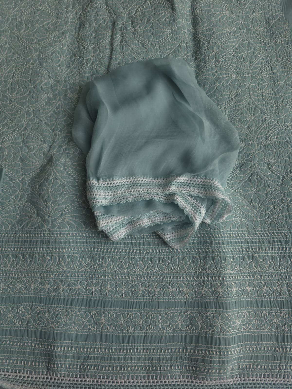 Cotton Full set in Grey with hand Embroidery