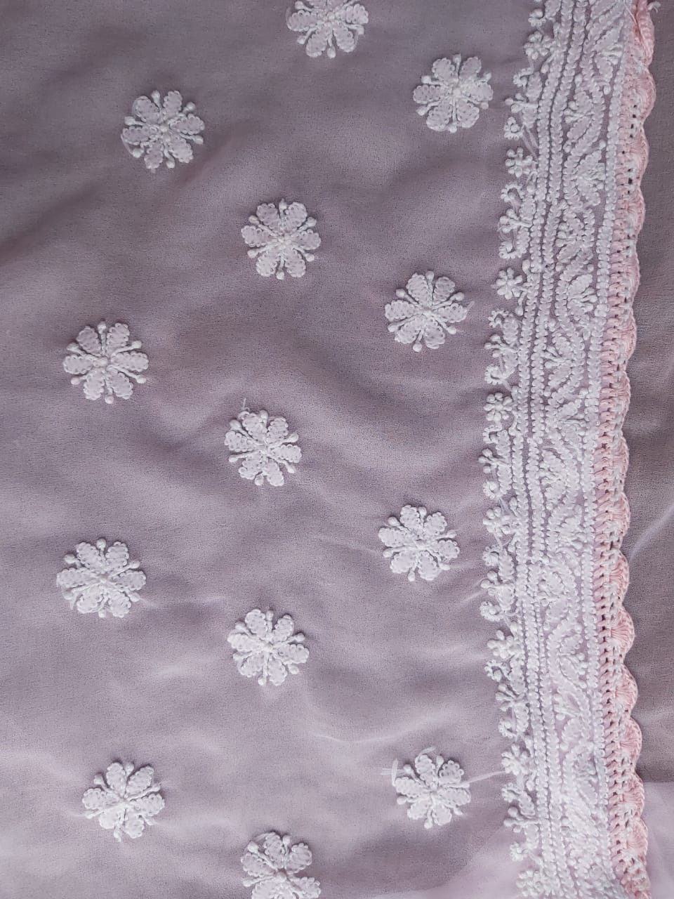 Baby Pink Georgette Saree for regular wear