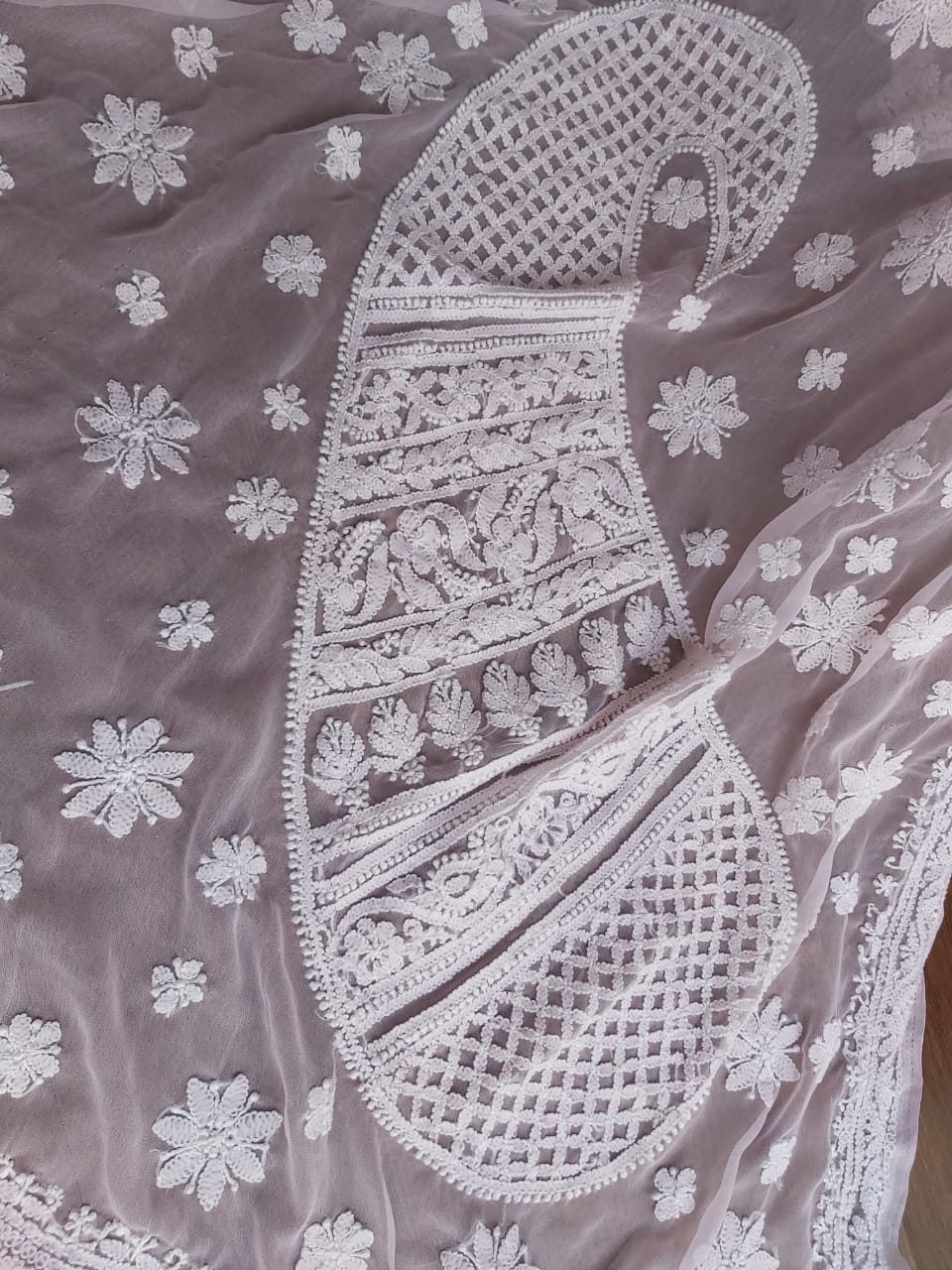 Baby Pink Georgette Saree for regular wear