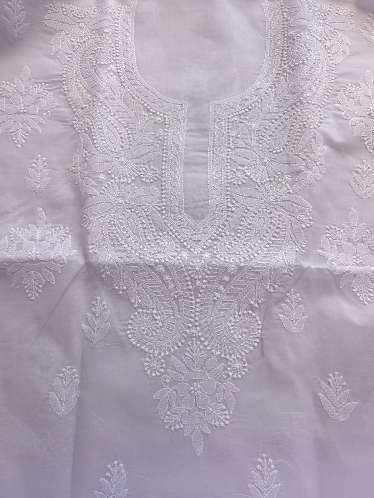 Mauve Cotton Kurta with chikankari