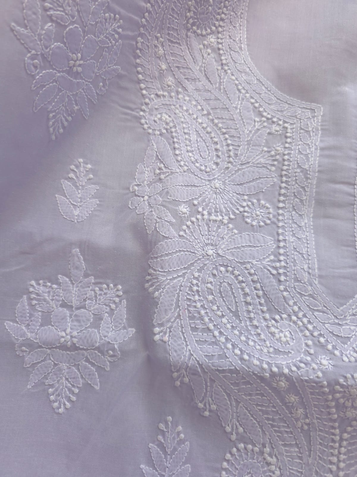 Mauve Cotton Kurta with chikankari