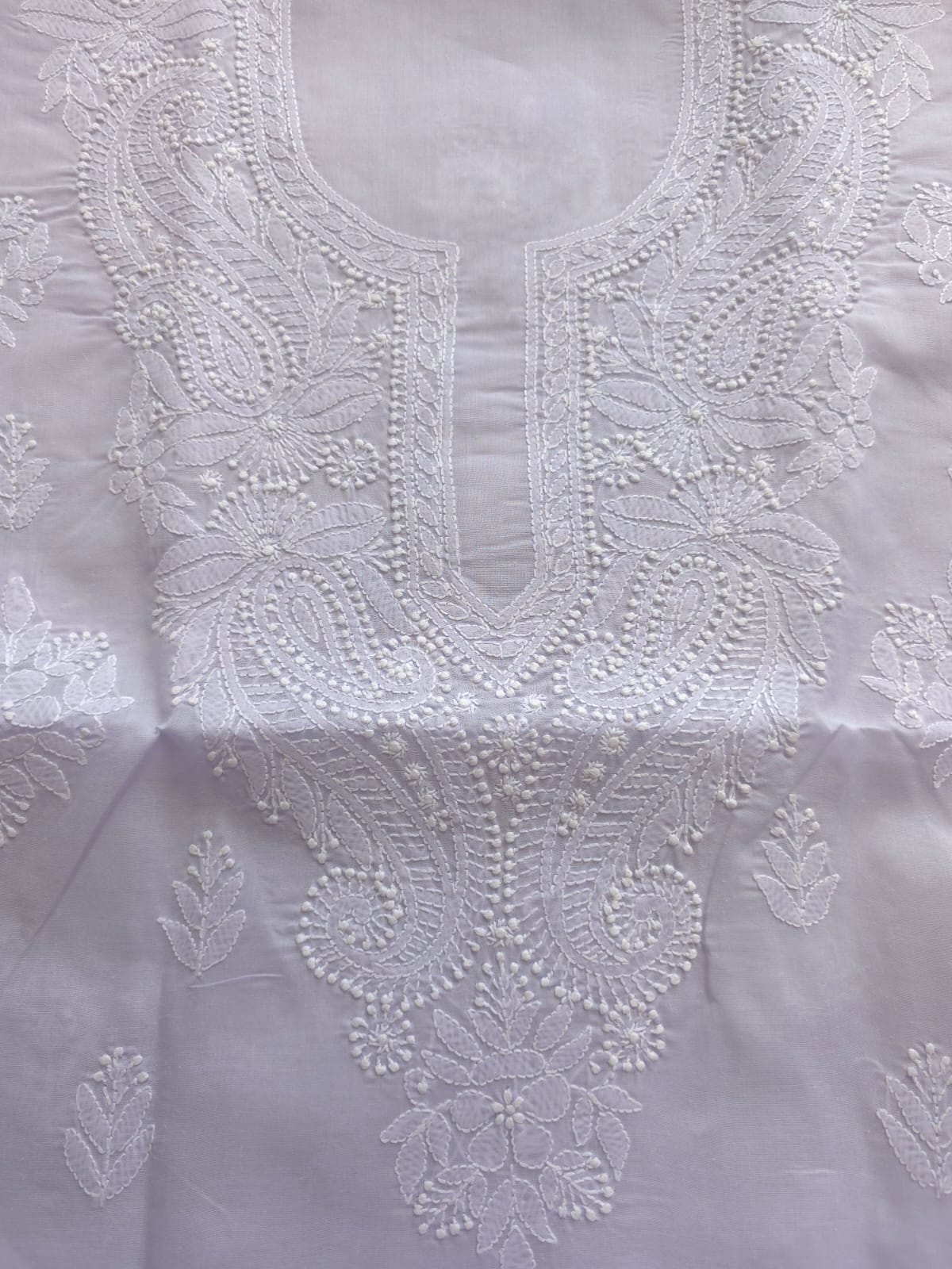 Mauve Cotton Kurta with chikankari