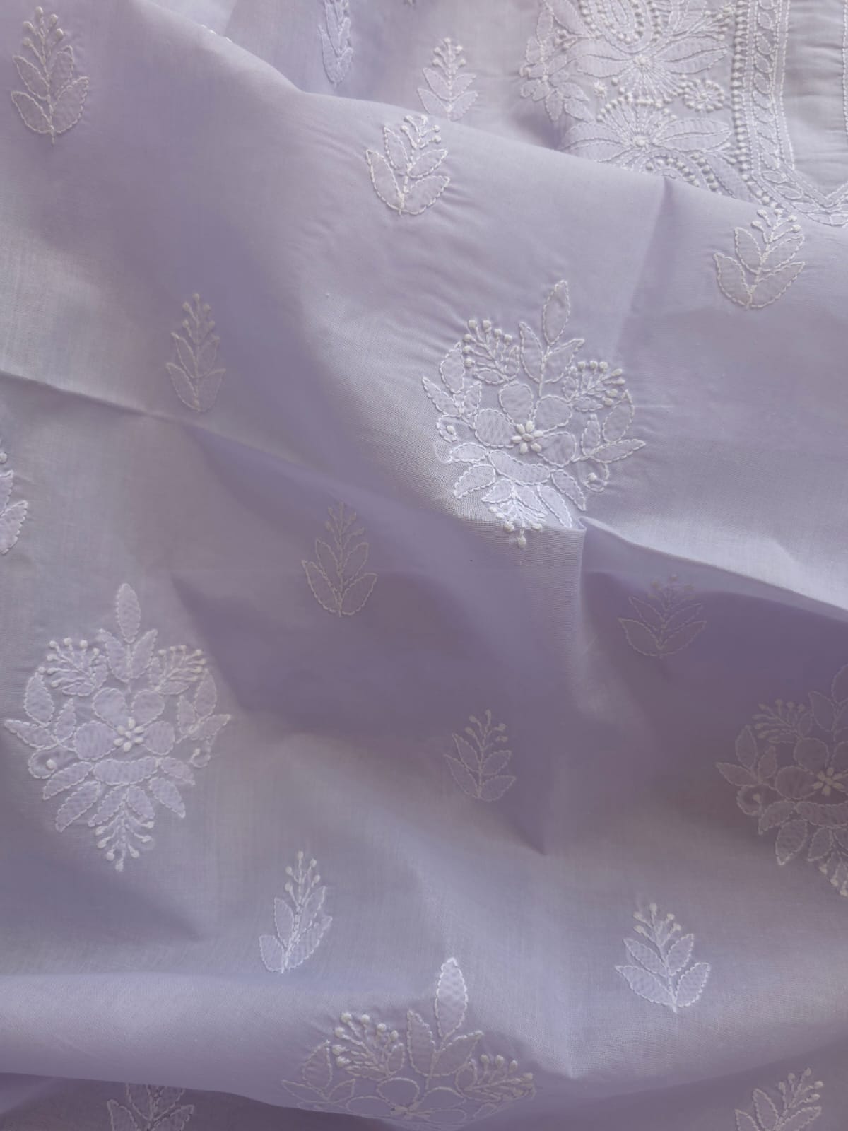 Mauve Cotton Kurta with chikankari