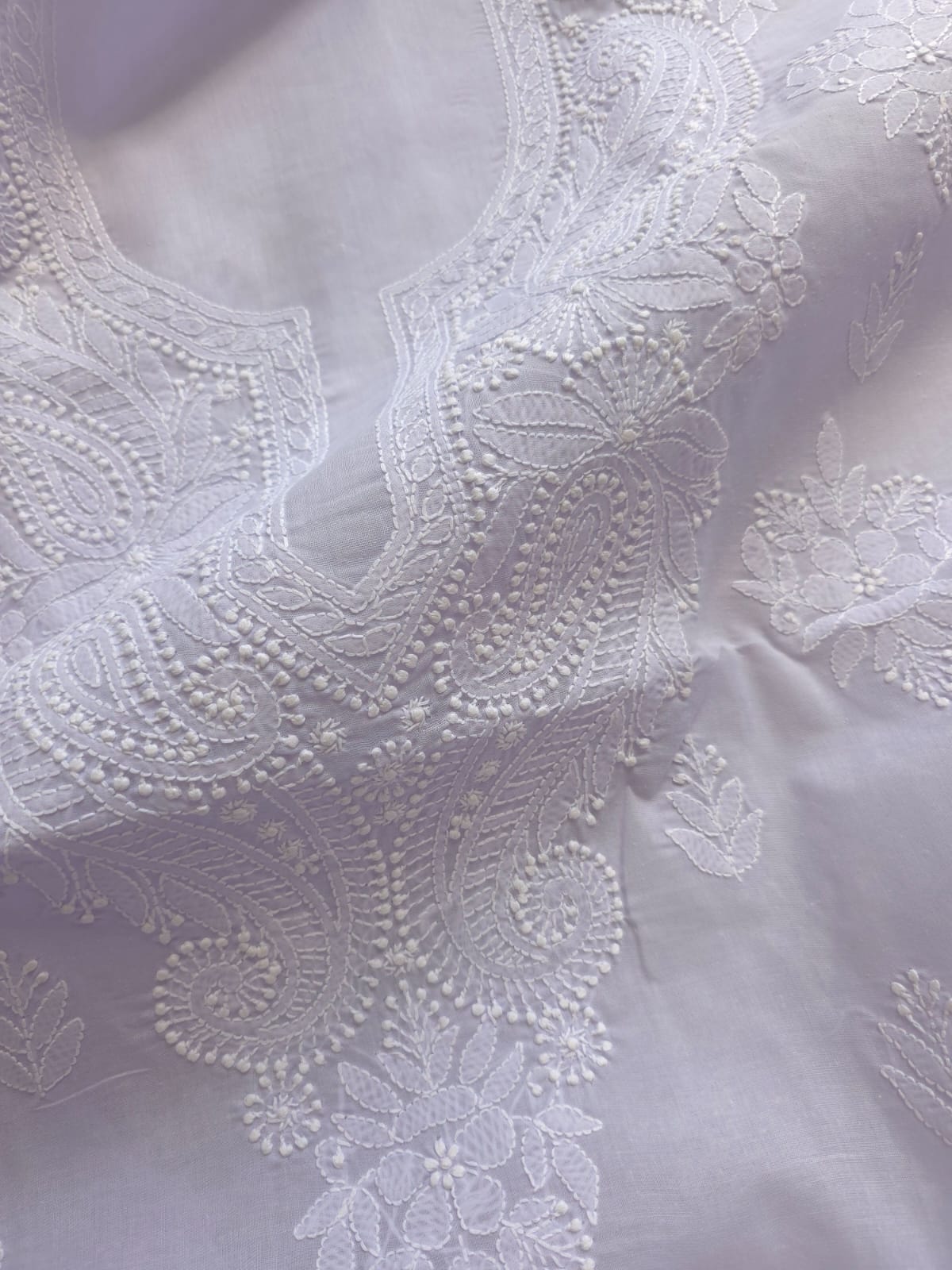 Mauve Cotton Kurta with chikankari