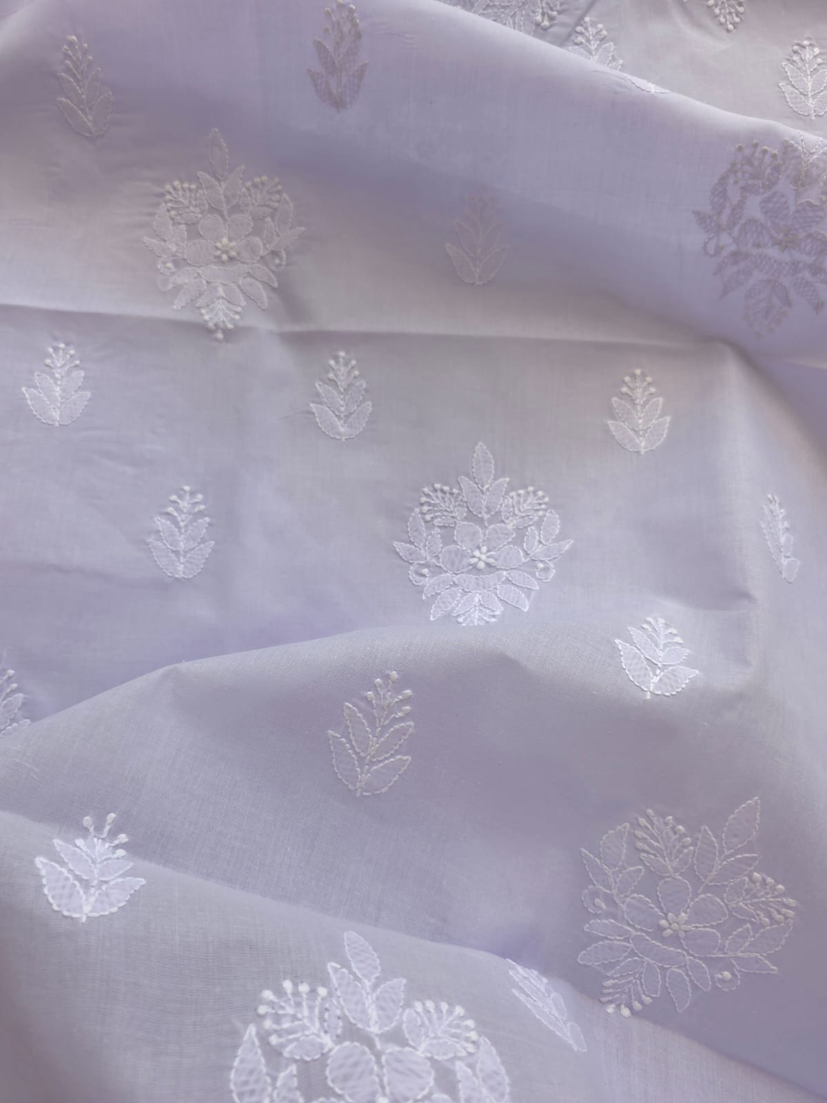 Mauve Cotton Kurta with chikankari