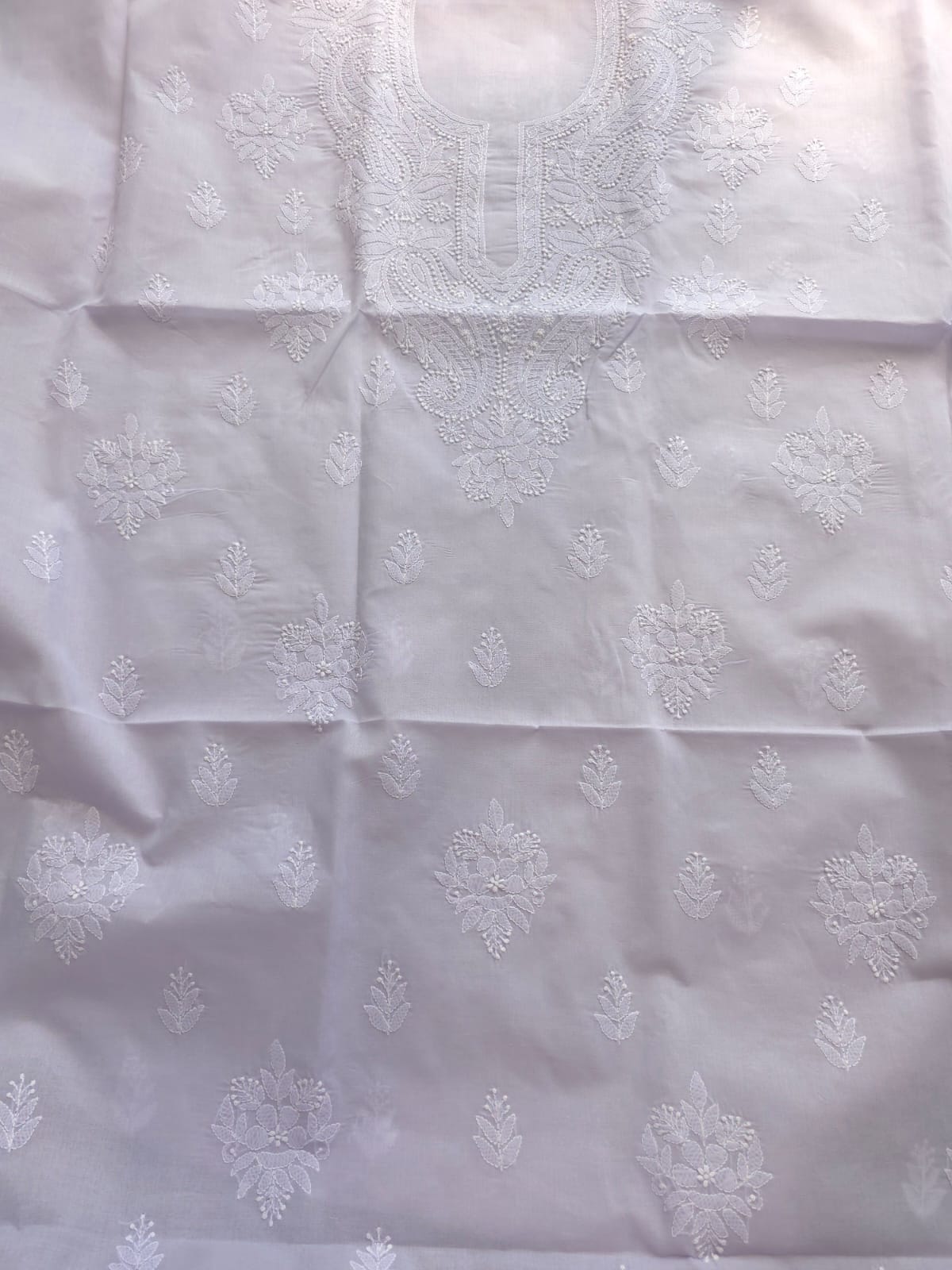 Mauve Cotton Kurta with chikankari