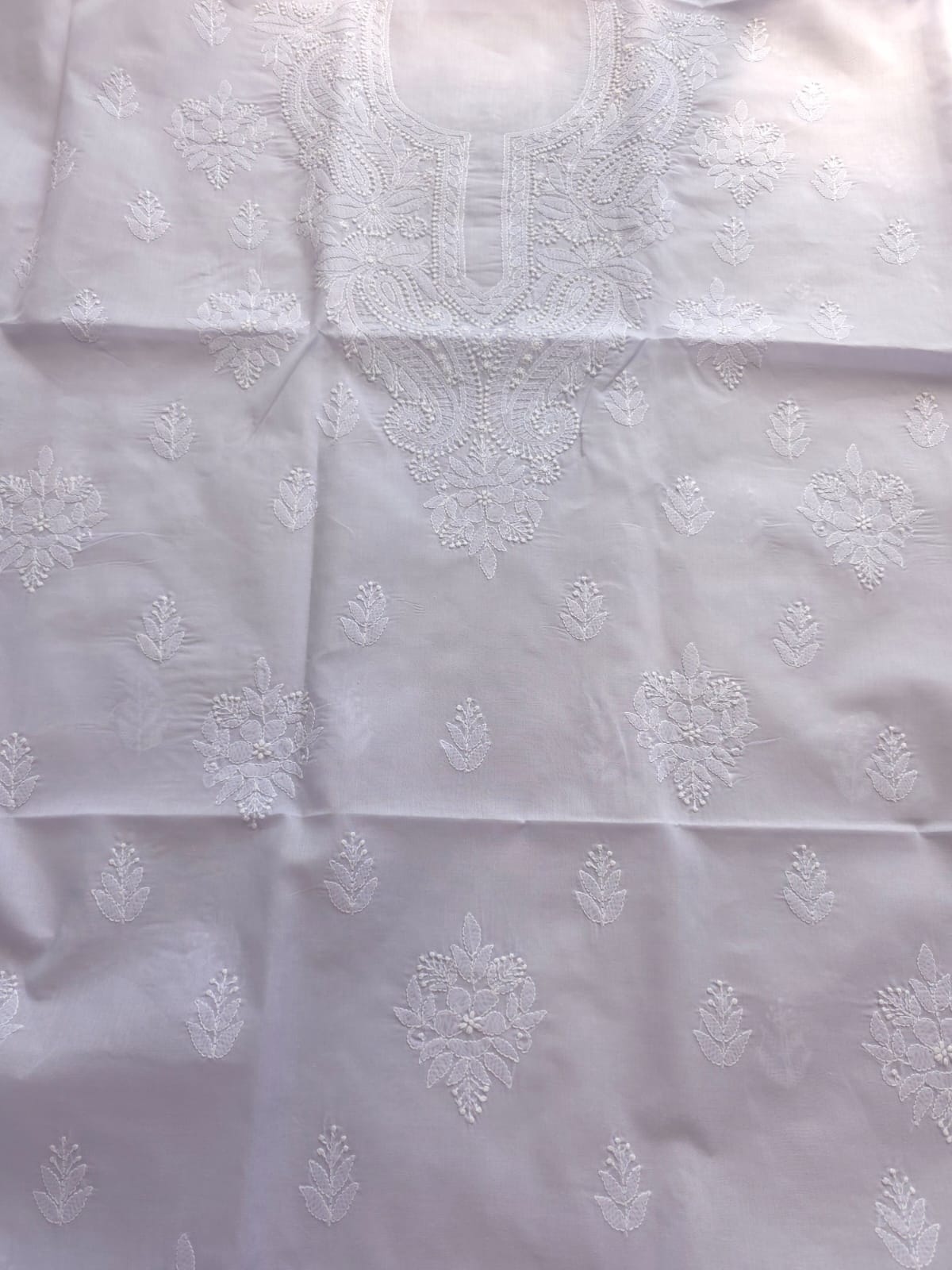 Mauve Cotton Kurta with chikankari