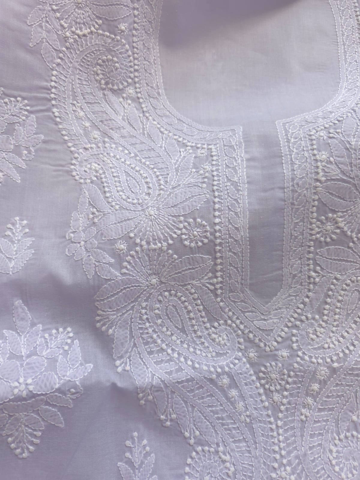 Mauve Cotton Kurta with chikankari