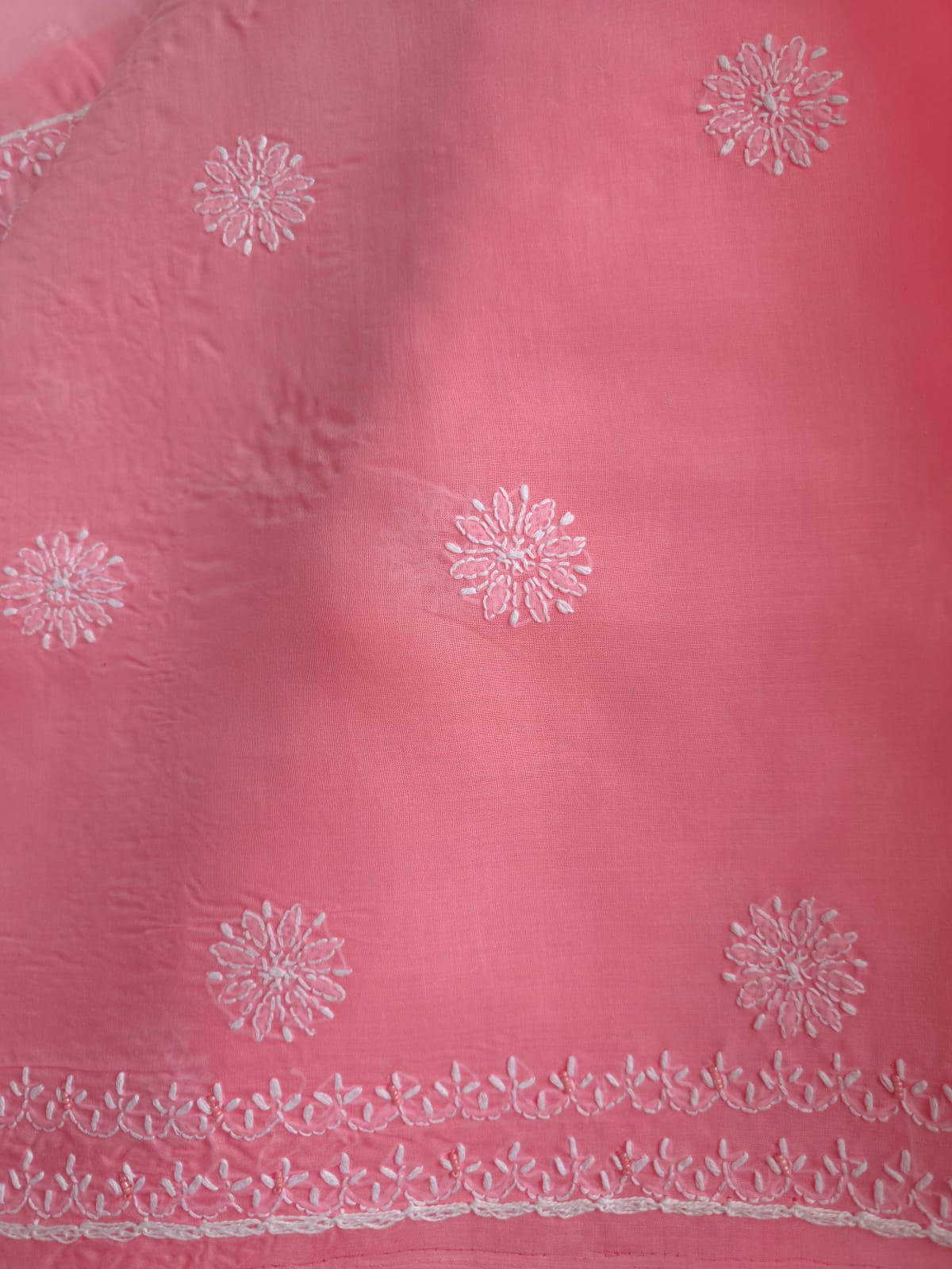 Gajri Color Cotton Hand embroidered full suit