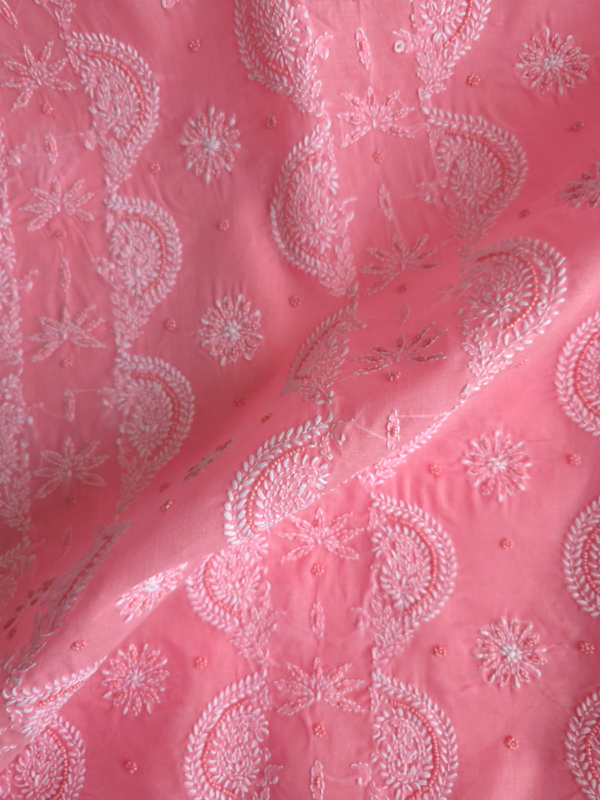 Gajri Color Cotton Hand embroidered full suit