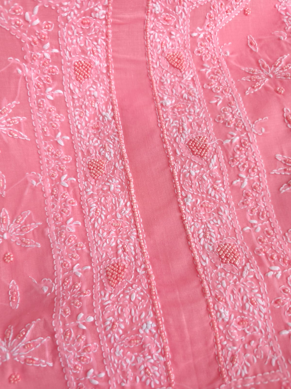 Gajri Color Cotton Hand embroidered full suit