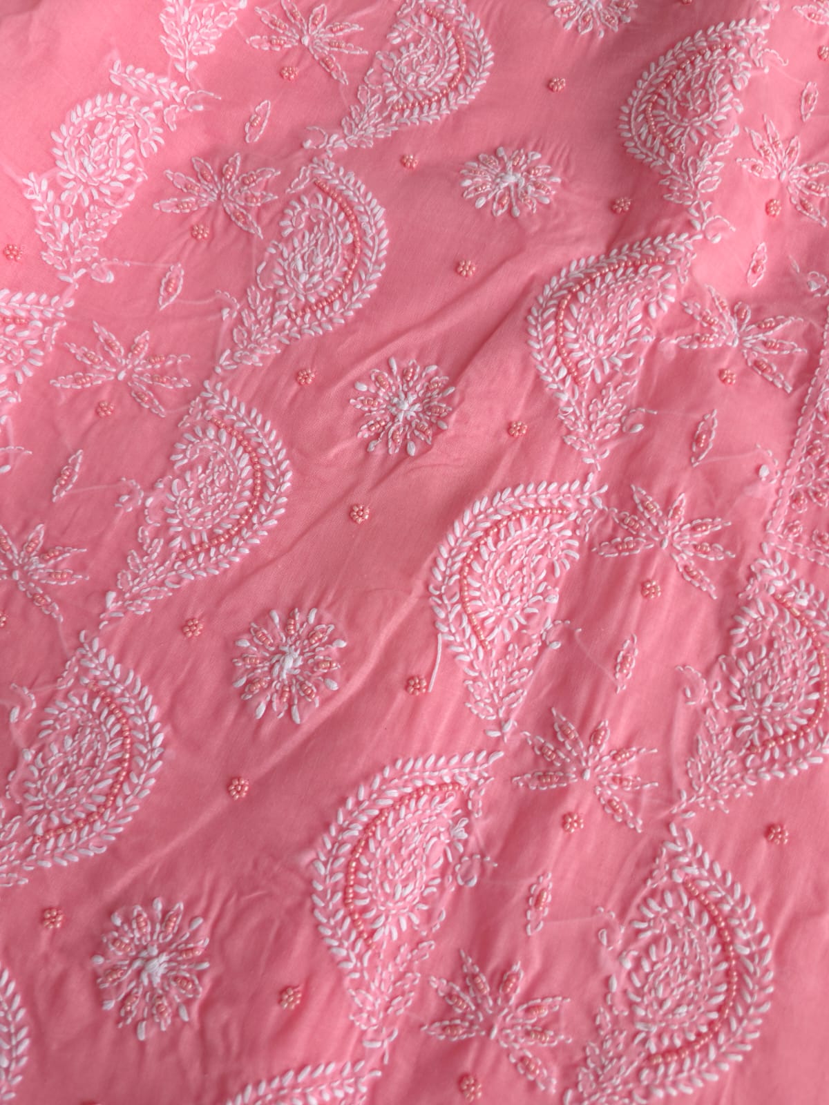 Gajri Color Cotton Hand embroidered full suit