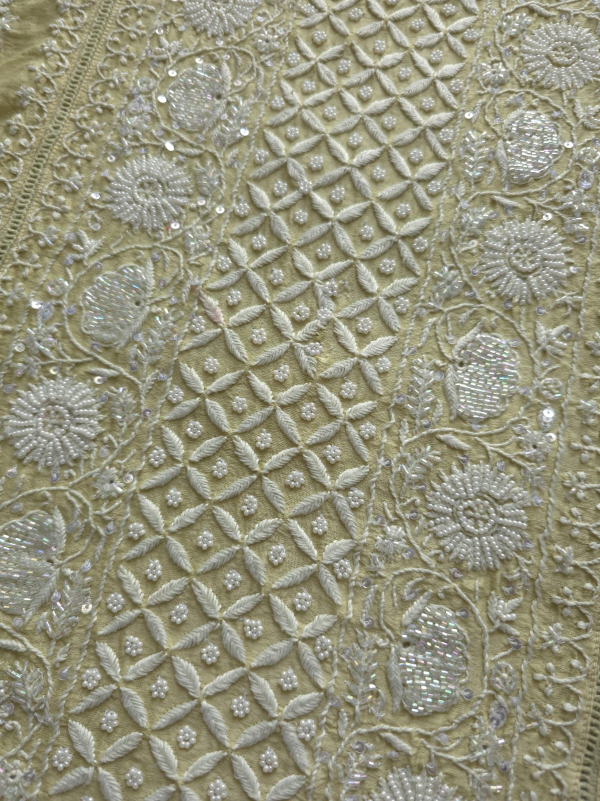 Olive color Semi Stitched kurta and dupatta set with chikan work and embellishments