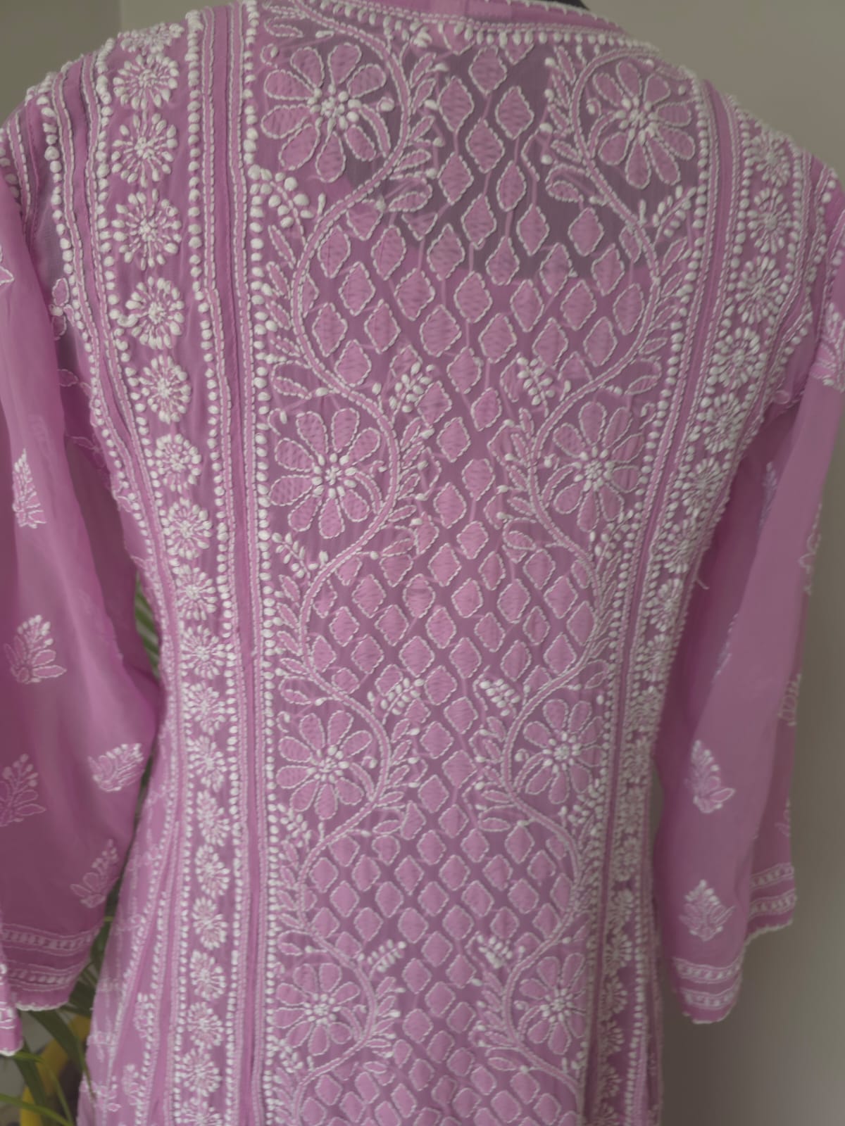 Lilac Georgette Stitched Full embroidered Anarkali Kalidar Kurta