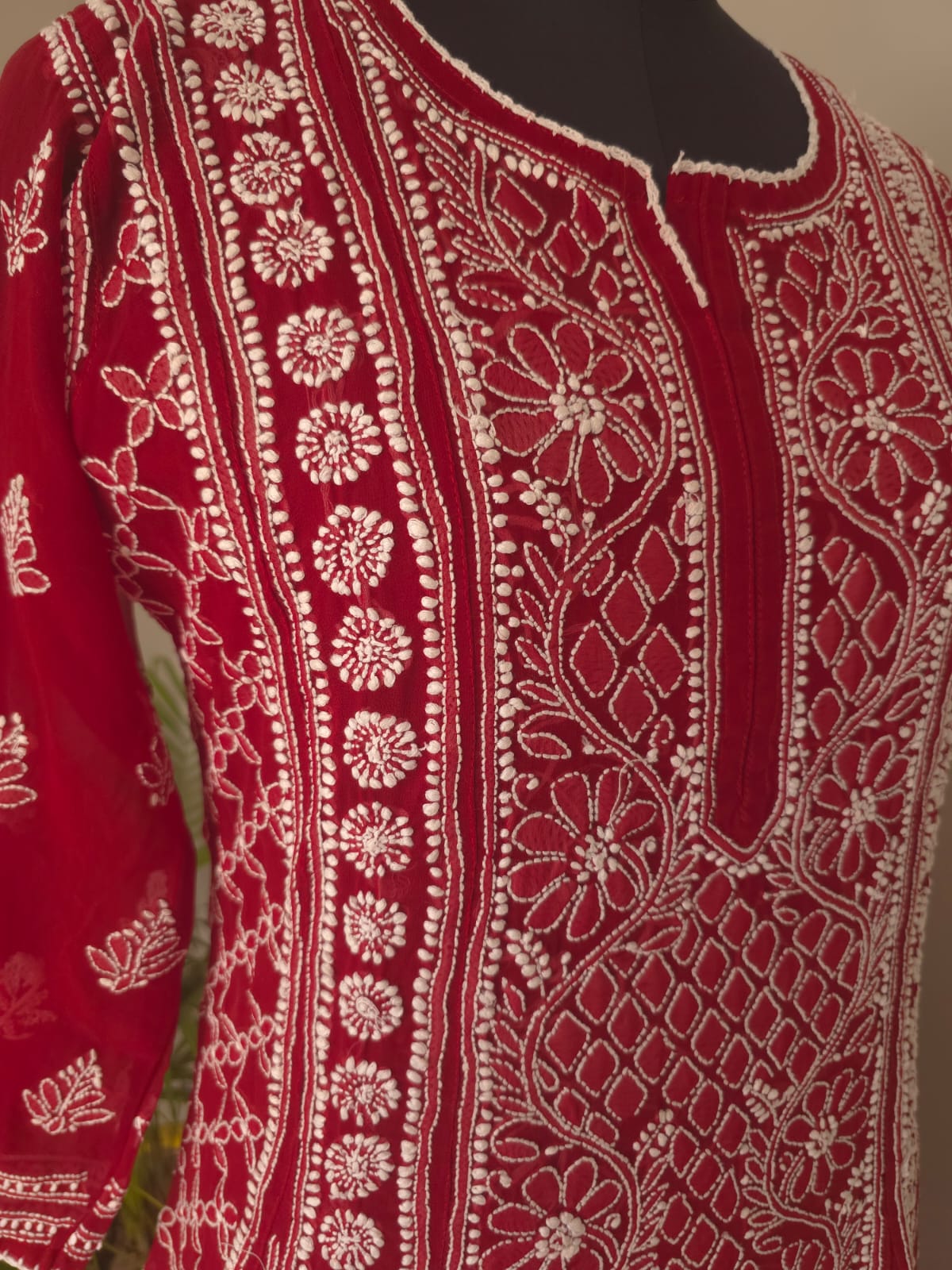 Maoon Georgette Stitched Full embroidered Anarkali Kalidar Kurta